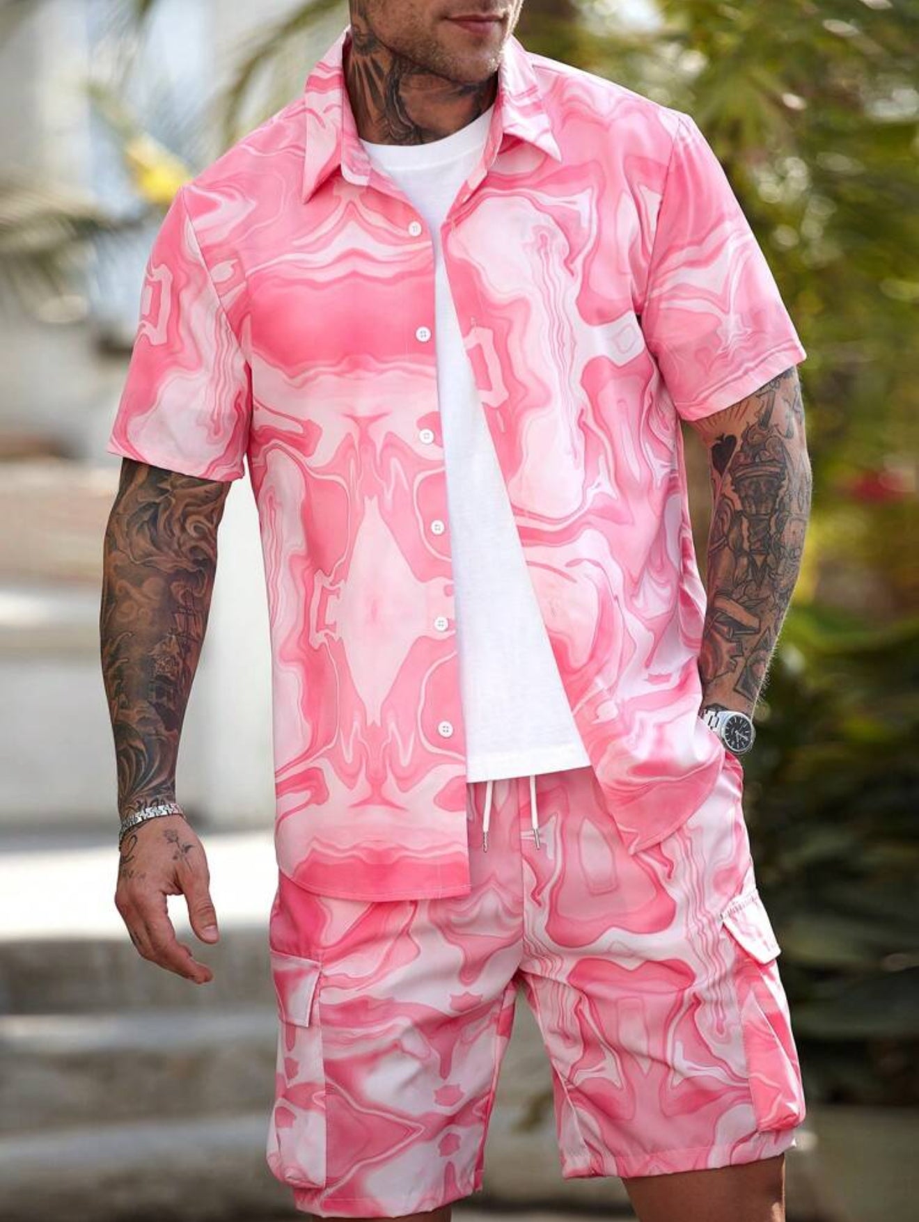 Rose Marble Luxe Set – Homme Chic & Tendance