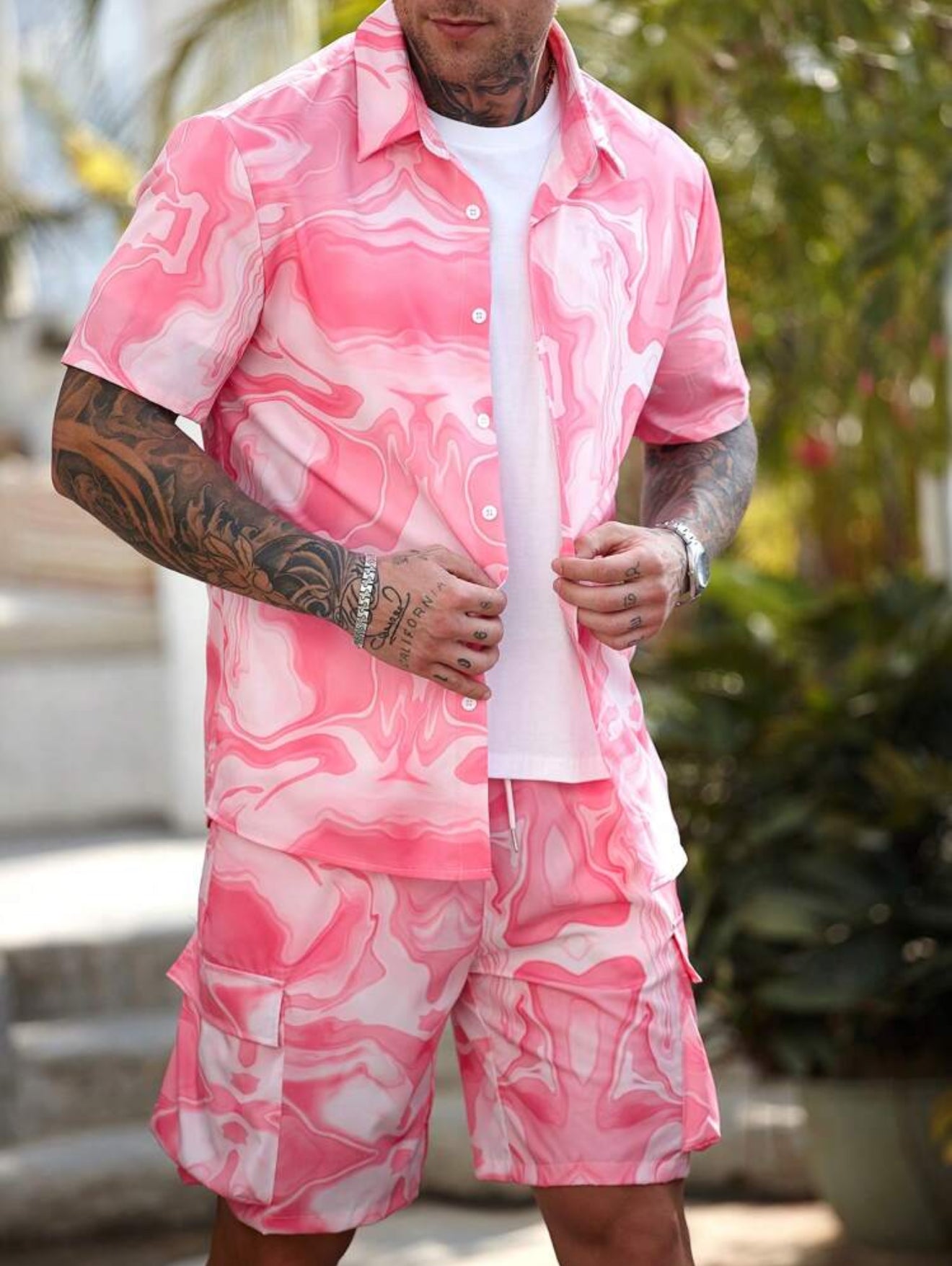 Rose Marble Luxe Set – Homme Chic & Tendance